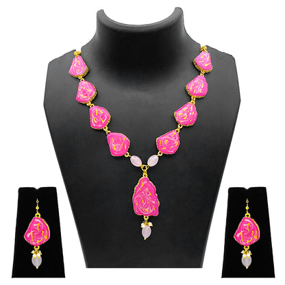 Sujwel Necklace Set with Earrings, for Girls and Women (08-0512)