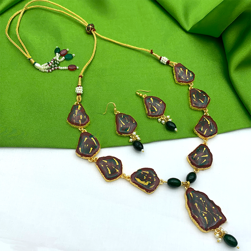 Sujwel Necklace Set with Earrings, for Girls and Women (08-0512)