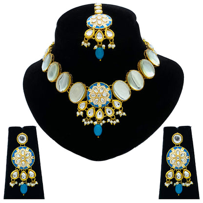 Sujwel Necklace Set with Earrings, for Girls and Women (08-0515)