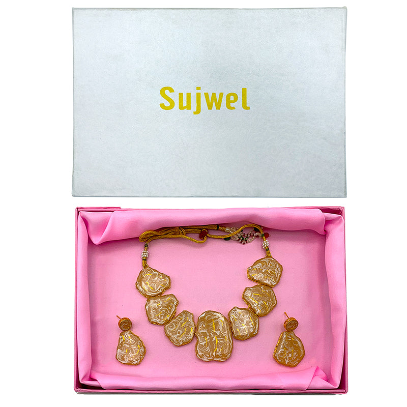 Sujwel Necklace Set with Earrings, for Girls and Women (08-0513)