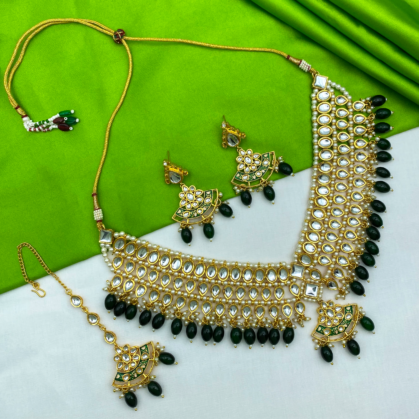 Sujwel Kundan Jewellery Set (08-0540)