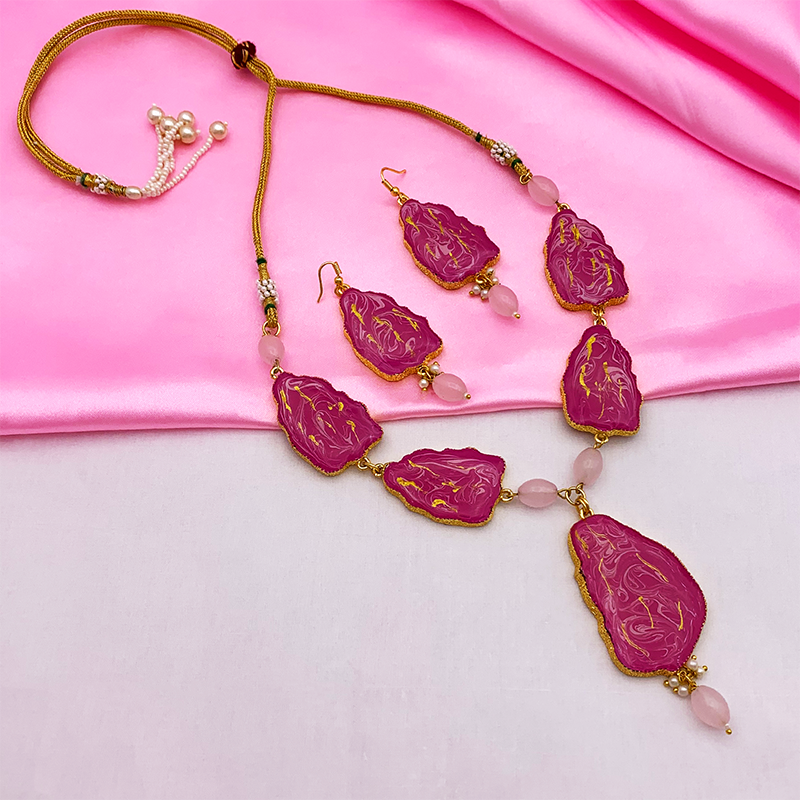 Sujwel Necklace Set with Earrings, for Girls and Women (08-0505)