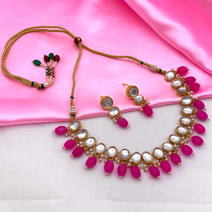 Sujwel Necklace Set with Earrings, for Girls and Women (08-0517)