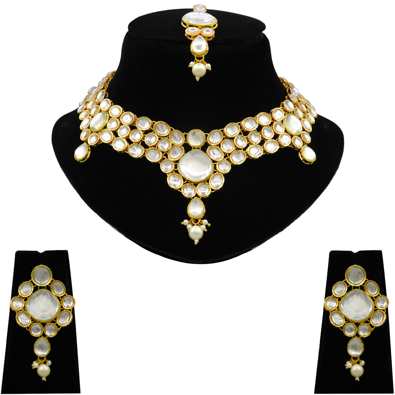 Sujwel Gold Kundan  Jewellery Set (08-0490)