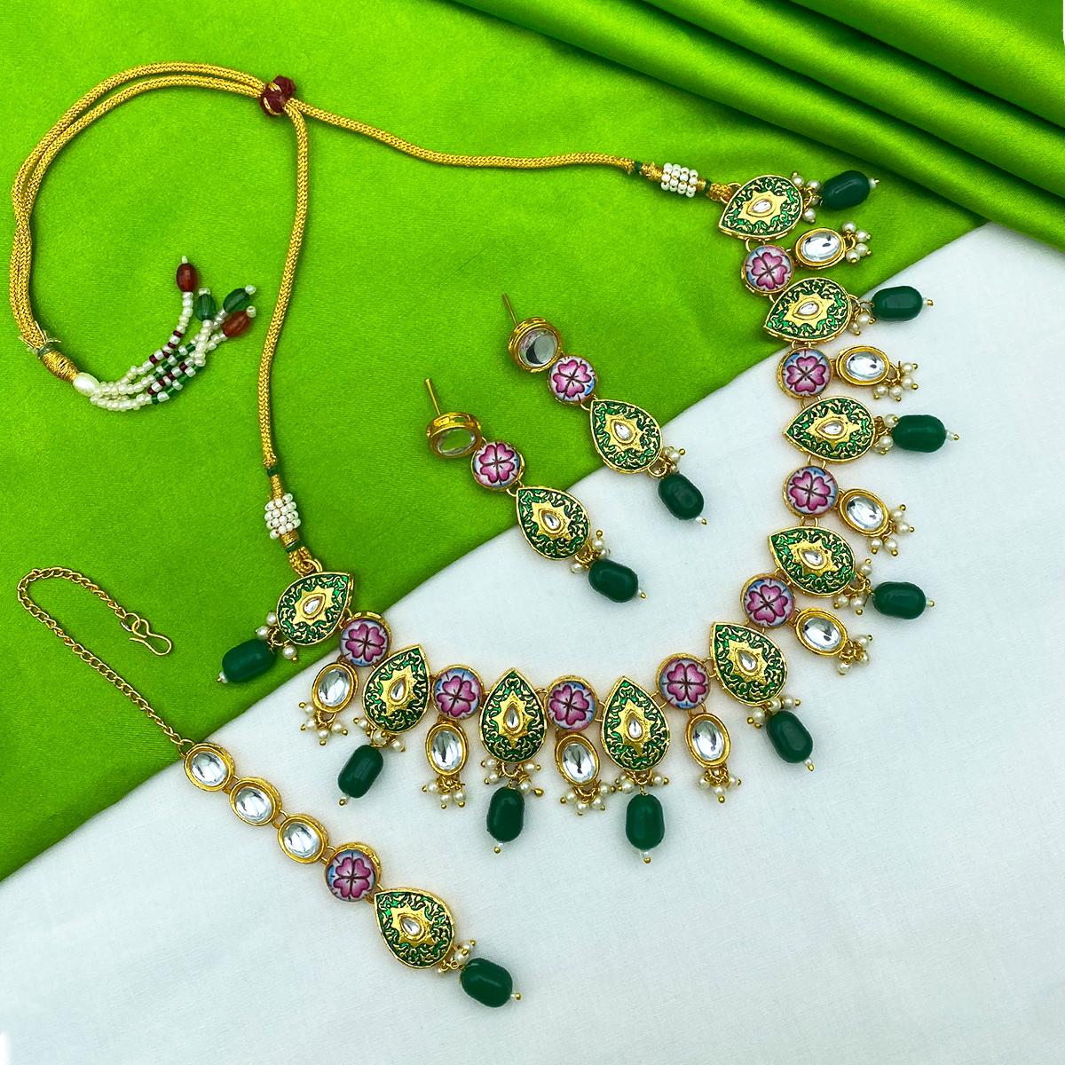 Sujwel Kundan Jewellery Set (08-0543)