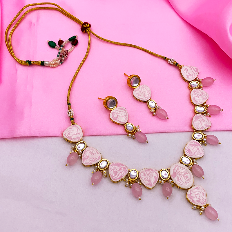 Sujwel Necklace Set with Earrings, for Girls and Women (08-0516)