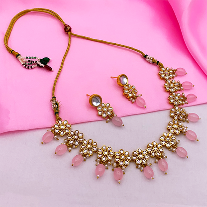 Sujwel Necklace Set with Earrings, for Girls and Women (08-0499)