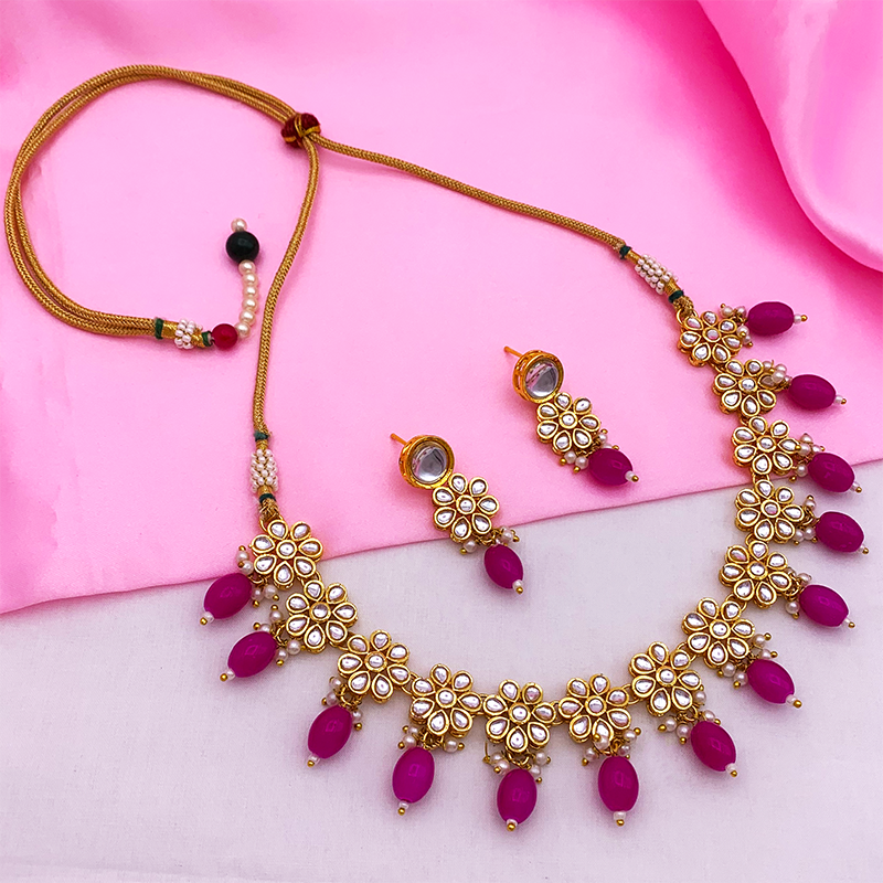 Sujwel Necklace Set with Earrings, for Girls and Women (08-0499)