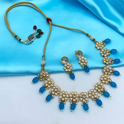 Sujwel Necklace Set with Earrings, for Girls and Women (08-0499)