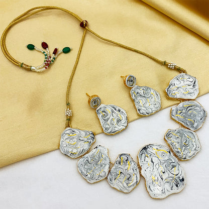 Sujwel Necklace Set with Earrings, for Girls and Women (08-0513)