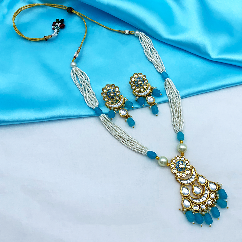 Sujwel Kundan Meenakari Mala Set (08-0484)