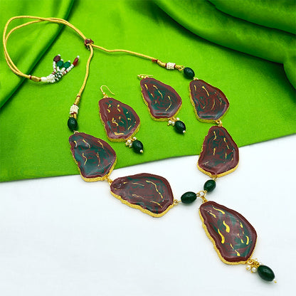 Sujwel Necklace Set with Earrings, for Girls and Women (08-0519)