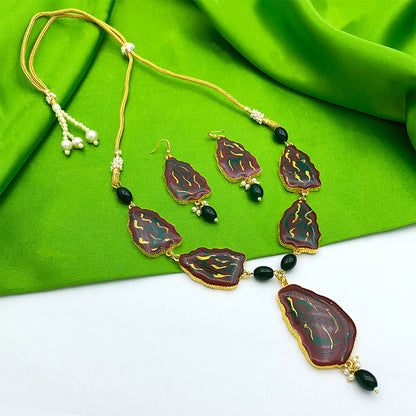 Sujwel Necklace Set with Earrings, for Girls and Women (08-0505)