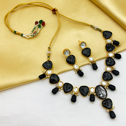 Sujwel Necklace Set with Earrings, for Girls and Women (08-0516)