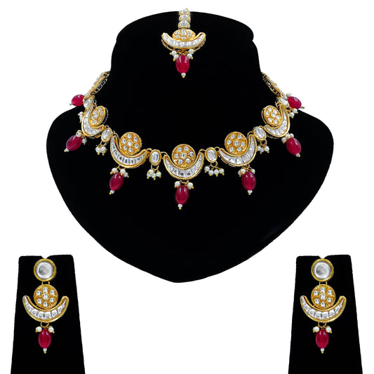 Kundan Beads Necklace Set (08-0561)