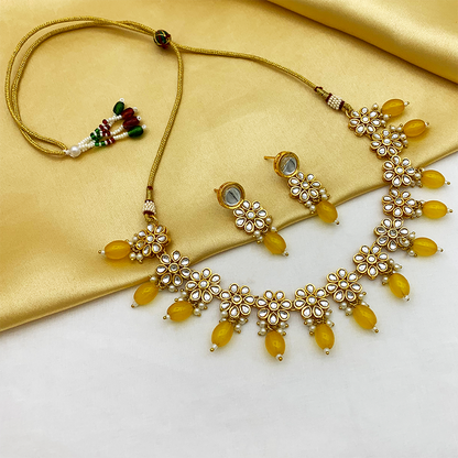 Sujwel Necklace Set with Earrings, for Girls and Women (08-0499)