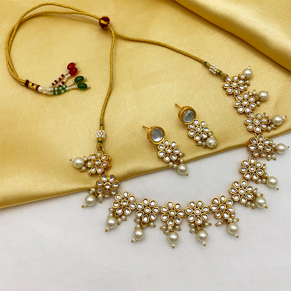 Sujwel Necklace Set with Earrings, for Girls and Women (08-0499)