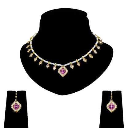 Sujwel Kundan Jewelry Set (08-0563)