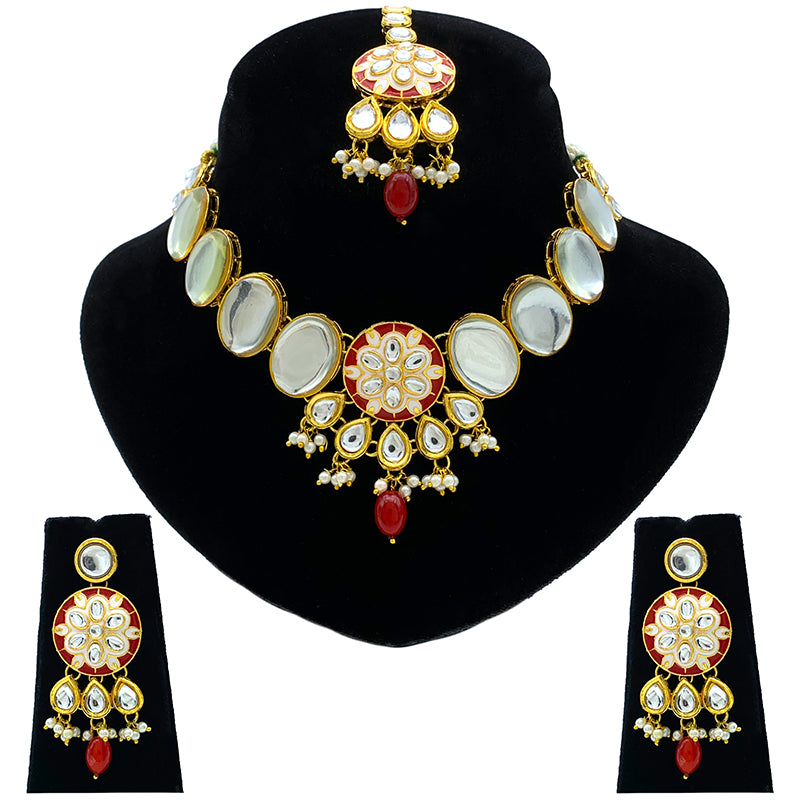 Sujwel Necklace Set with Earrings, for Girls and Women (08-0515)