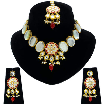 Sujwel Necklace Set with Earrings, for Girls and Women (08-0515)