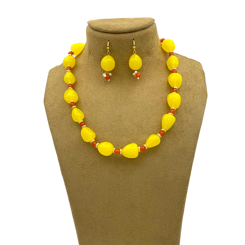 Sujwel Necklace Moti Mala with matching  Earrings for Women and Girls (08-0494)