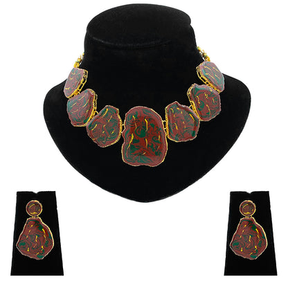 Sujwel Necklace Set with Earrings, for Girls and Women (08-0513)