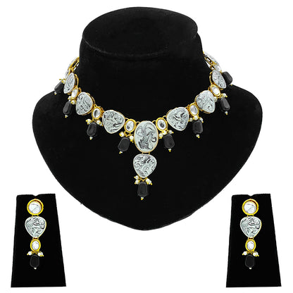 Sujwel Necklace Set with Earrings, for Girls and Women (08-0516)