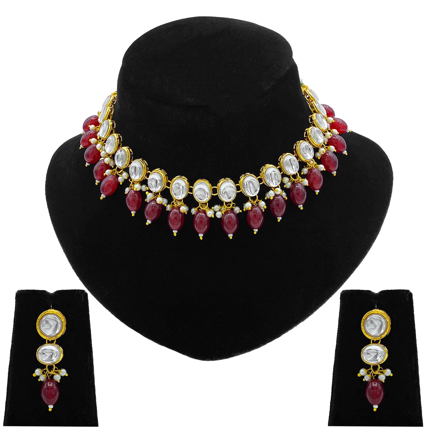 Sujwel Necklace Set with Earrings, for Girls and Women (08-0517)