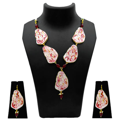 Sujwel Necklace Set with Earrings, for Girls and Women (08-0519)