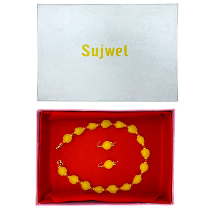 Sujwel Necklace Moti Mala with matching  Earrings for Women and Girls (08-0494)