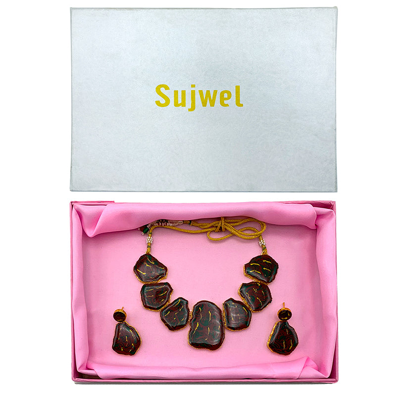 Sujwel Necklace Set with Earrings, for Girls and Women (08-0513)