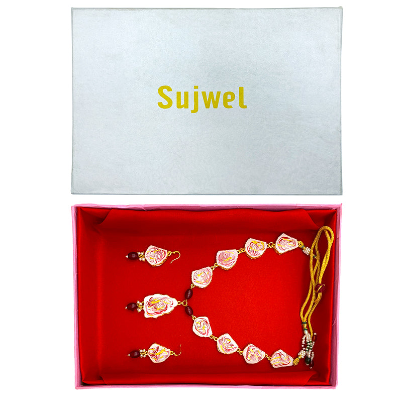 Sujwel Necklace Set with Earrings, for Girls and Women (08-0512)