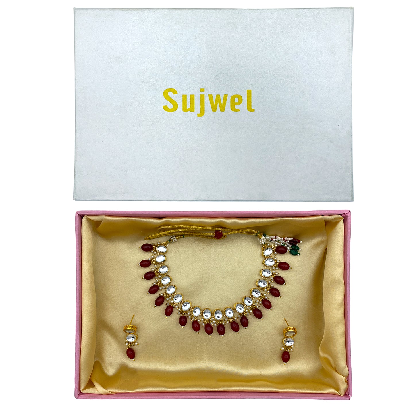 Sujwel Necklace Set with Earrings, for Girls and Women (08-0517)