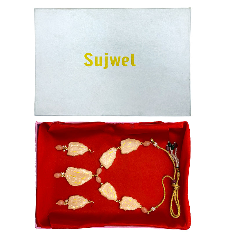 Sujwel Necklace Set with Earrings, for Girls and Women (08-0505)