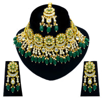 Thumbnail for Sujwel Gold Plated Meenakari Choker Necklace Set (08-0243)