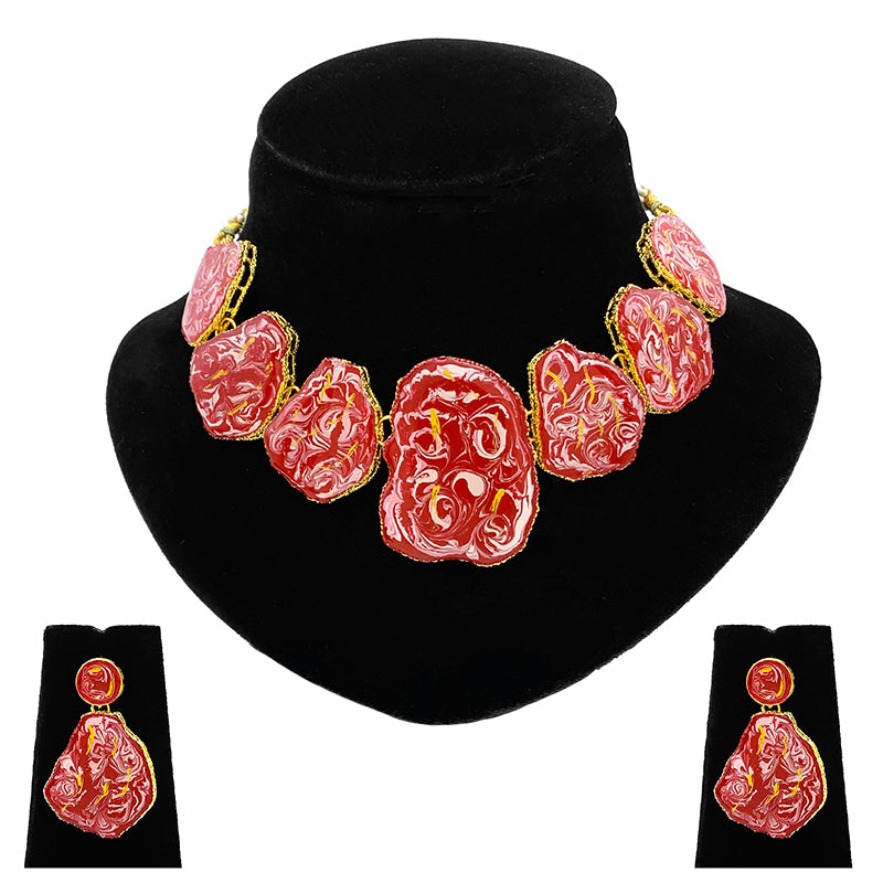 Sujwel Necklace Set with Earrings, for Girls and Women (08-0513)