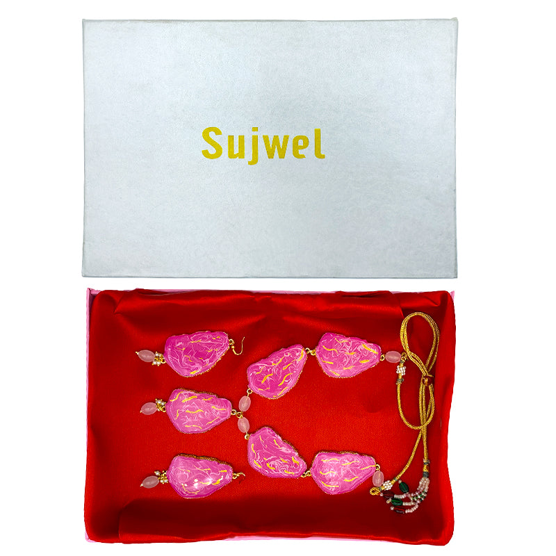 Sujwel Necklace Set with Earrings, for Girls and Women (08-0519)