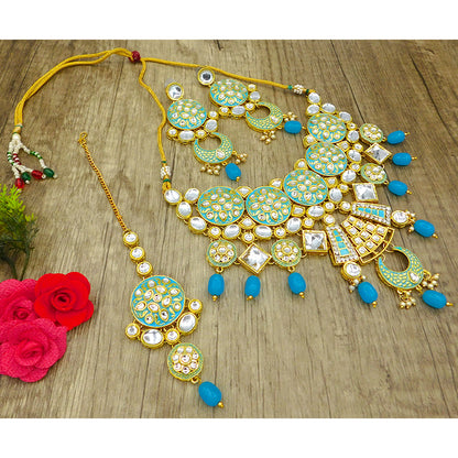 Sujwel Kundan and Meenakari Necklace Set (08-0311)