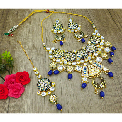 Sujwel Kundan and Meenakari Necklace Set (08-0311)