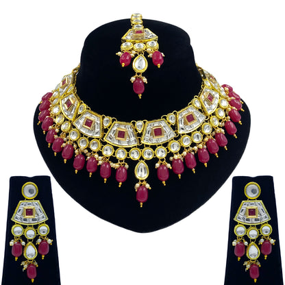 Sujwel Kundan Choker Necklace For Women (08-0106)