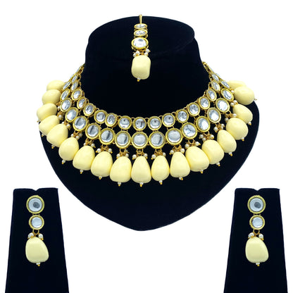 Sujwel Kundan Necklace Set For Woman (08-0465)