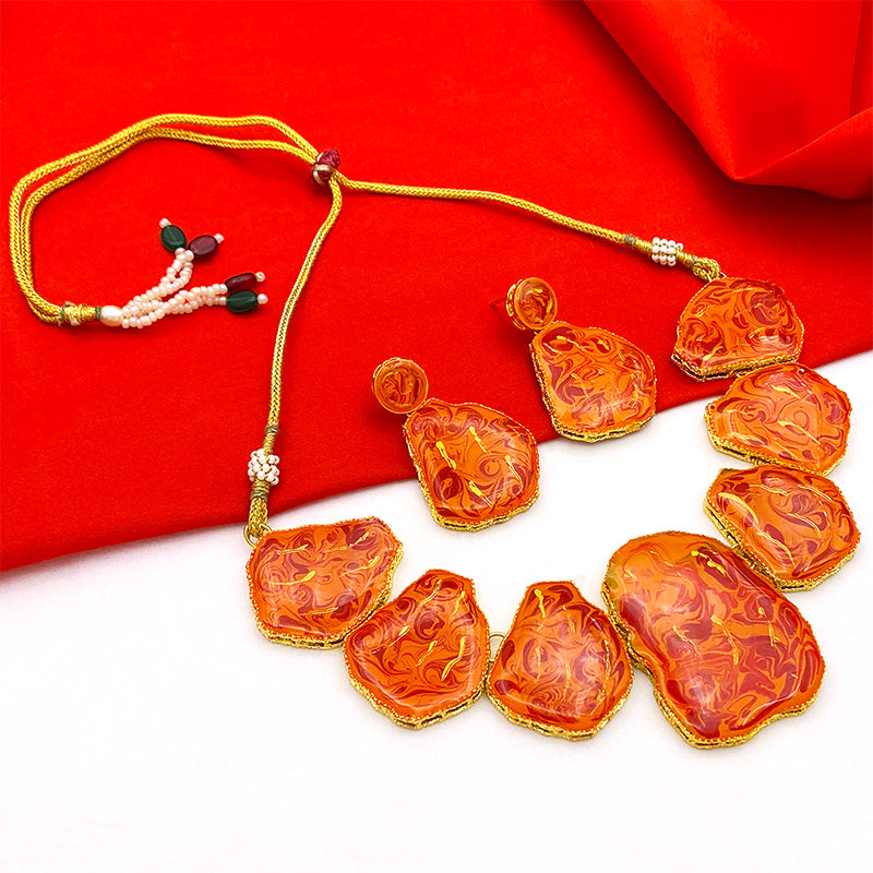 Sujwel Necklace Set with Earrings, for Girls and Women (08-0513)