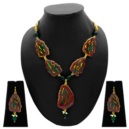 Sujwel Necklace Set with Earrings, for Girls and Women (08-0505)