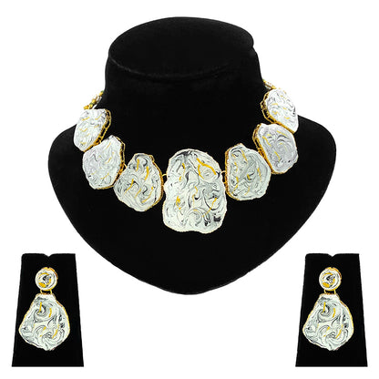 Sujwel Necklace Set with Earrings, for Girls and Women (08-0513)