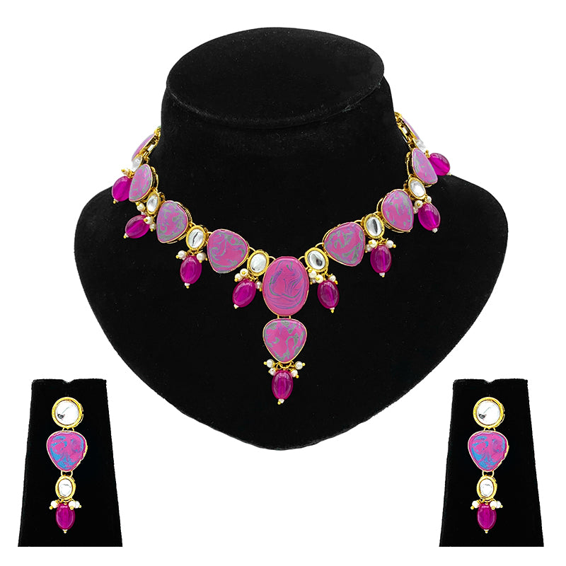 Sujwel Necklace Set with Earrings, for Girls and Women (08-0516)