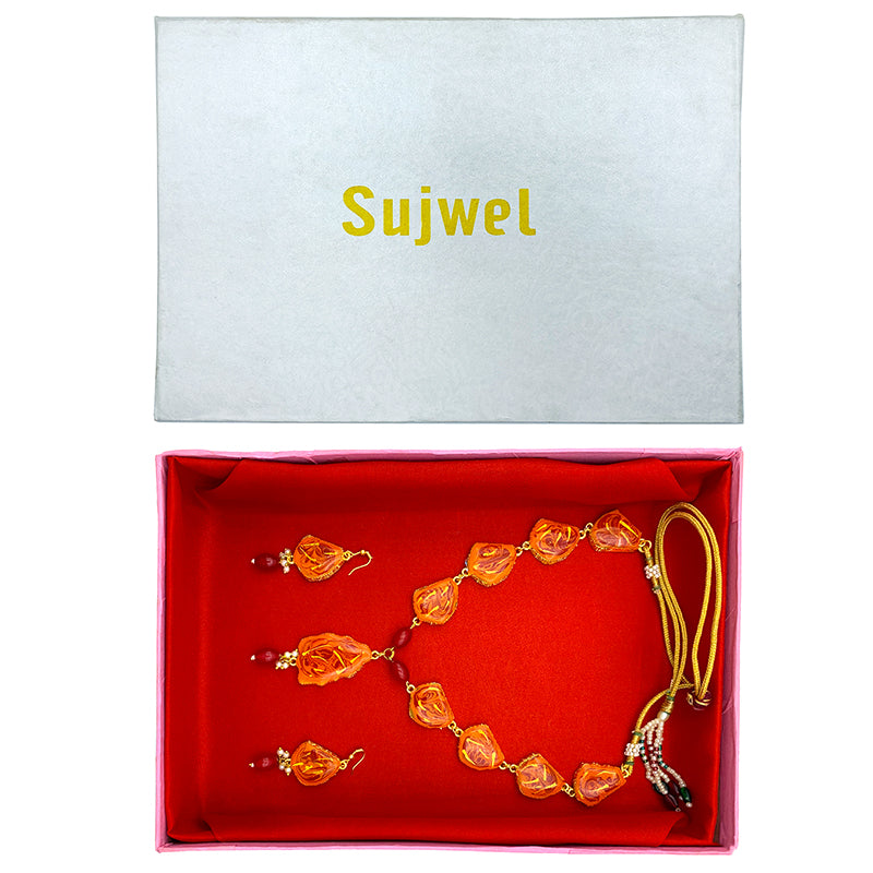 Sujwel Necklace Set with Earrings, for Girls and Women (08-0512)