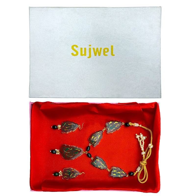 Sujwel Necklace Set with Earrings, for Girls and Women (08-0505)