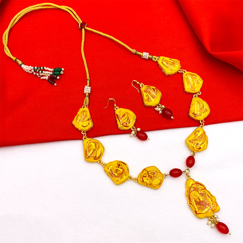 Sujwel Necklace Set with Earrings, for Girls and Women (08-0512)