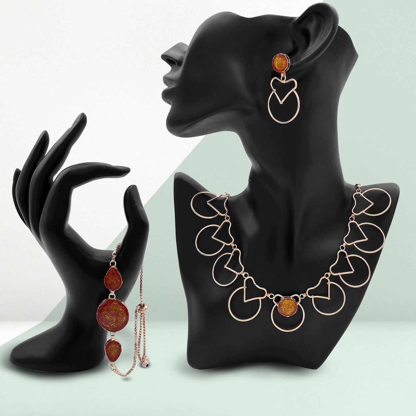 Sujwel Necklace Set with Earrings, Bracelet for Girls and Women (24-0102)