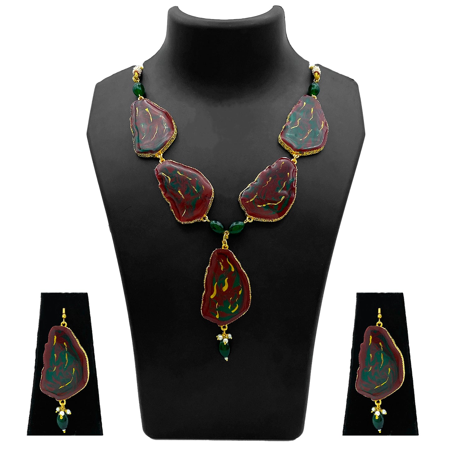 Sujwel Necklace Set with Earrings, for Girls and Women (08-0519)